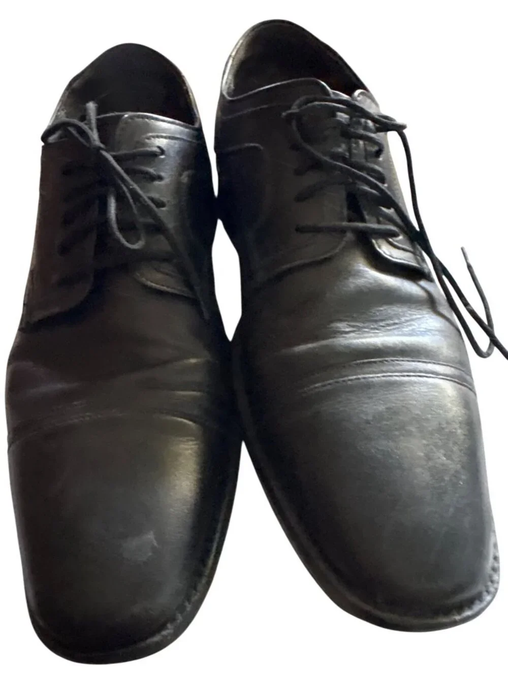 Johnston & Murphy Mens Black Leather Oxford Dress Shoes Size 10.5 M